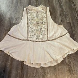 Free People High Neck Lace Tank Top Size XS